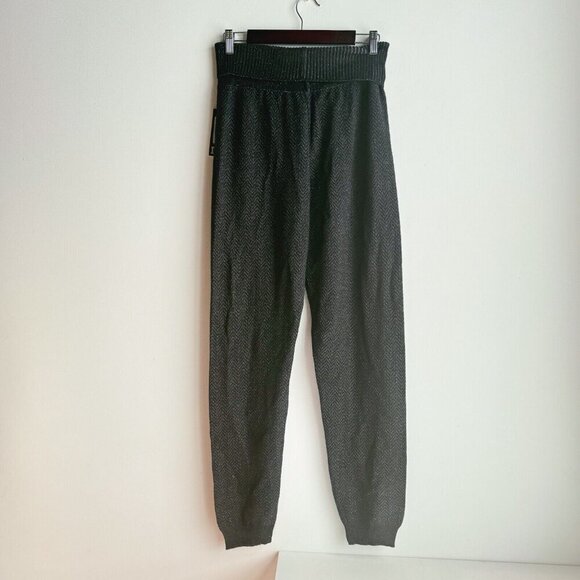 Iceberg Black Metallic Thread Knit Lounge Jogger Pants L - Picture 7 of 7